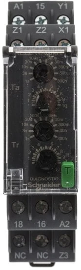 Schneider Electric „Harmony Time“ serijos ant DIN bėgelio montuojama laikmačio relė, 24–240 V AC/DC, 1 kontakto, 0,05–1 s,