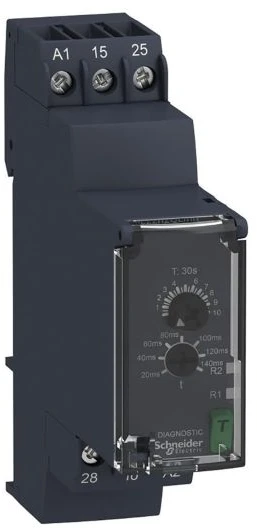 Schneider Electric „Harmony Time“ serijos ant DIN bėgelio montuojama laikmačio relė, 24–240 V AC/DC, 1 kontakto, 0,05–1 s,