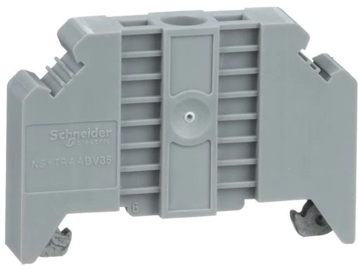 Schneider Electric NSYTR serijos galinis ribotuvas, skirtas naudoti su 35 mm DIN bėgeliu, TRH IDC gnybtų blokas, TRP įspaudžiamas gnybtas