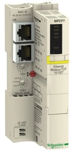Schneider Electric STBNI serijos eterneto modulis, 24 V DC, balta, IP20, DC, 24 V, 130 mm, 70 mm