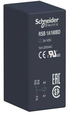 Schneider Electric PCB montuojama galios relė, 24 V nuolatinės srovės ritė, 16 A perjungimo srovė, SPDT