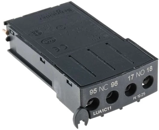 Schneider Electric „Schneider“ pagalbinis kontaktas 1NO 1NC viršutinis tvirtinimas (LUA1C11)