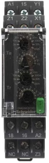 Schneider Electric „Harmony Time“ serijos ant DIN bėgelio montuojama laikmačio relė, 24–240 V AC/DC, 1 kontakto, 0,05–1 s,
