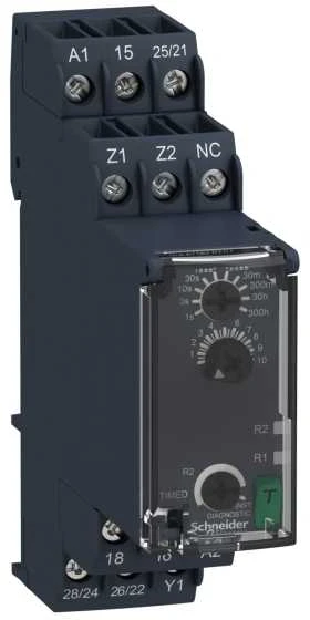 „Schneider Electric Harmony Time“ serijos ant DIN bėgelio montuojama laikmačio relė, 24–240 V AC/DC, 2 kontaktų, 0,05–1 s,