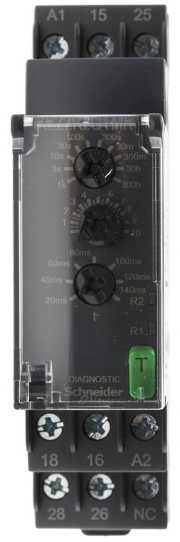 „Schneider Electric Harmony Time“ serijos ant DIN bėgelio montuojama laikmačio relė, 24–240 V AC/DC, 2 kontaktų, 0,05–1 s,