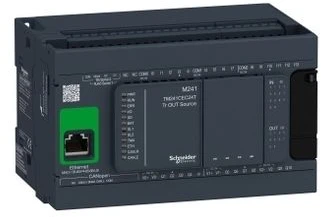 Schneider „Modicon M241-24I/O“ (TM241CEC24T) programuojamas loginis valdiklis, 24 įėjimų/išėjimų, PNP tranzistorius, Ethernet/CANopen