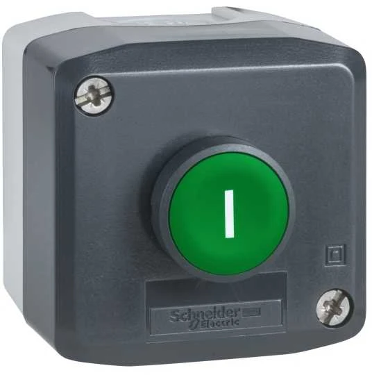 Schneider XALD102 valdymo dėžutė su žaliu mygtuku