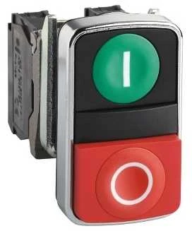 Schneider dvigubas mygtukas su I ir O ženklinimu