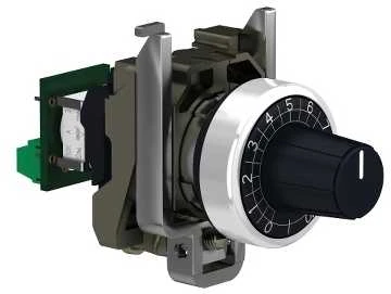 Schneider 10kOhm potenciometras su skale ir jungtimi