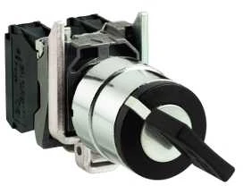 Schneider Electric Jungiklis 2 padėties raktas 22mm juodas 1Z su grįžtamasis (XB4BG61)