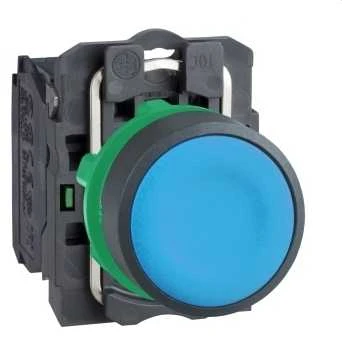 Schneider Electric 22mm mėlynas mygtukas su montavimo bloku