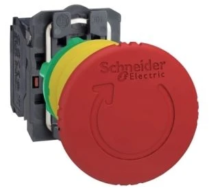 Schneider Electric Harmony avarinio sustojimo komplektas su Ø40 mm grybo formos raudonu mygtuku, slėgimo/sukimo funkcija ir 2xNC su stebėjimu