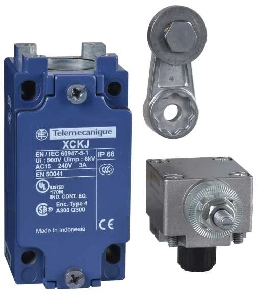 Telemecanique Sensors „Schneider Electric“ ribinis jungiklis 1R 1Z, metalinė sukamoji svirtis (XCKJ10511H29)