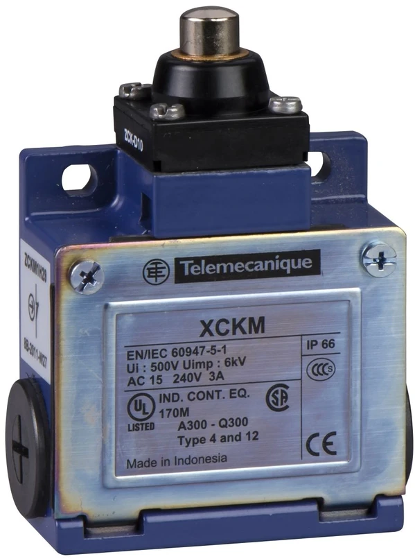 Schneider Electric XCKM110H29, laidinis, „Zamak“, IP66, mėlynas, CCC CSA UL, 64 mm