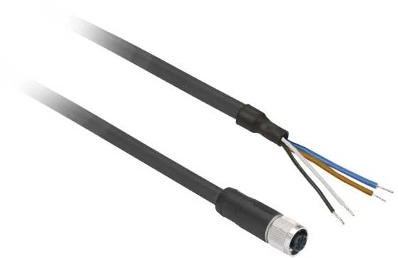 Schneider Electric Schneider elektrinis kabelis su M12 jungtimi, 4 kontaktų tiesus su kabelis 5 m (XZCP1141L5)