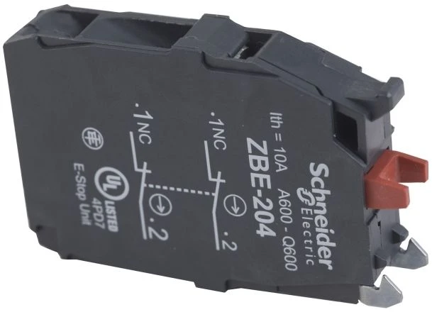 „Schneider Electric“ pagalbinio kontakto 2R tvirtinimas priekyje (ZBE204)