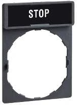 Schneider ZBY2304 aprašomasis ženklas su STOP užrašu