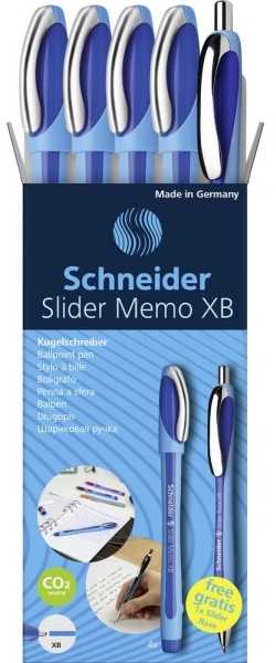 Schneider długopis Slider Memo XB 0,6 mm 4+1 vnt. mėlyna