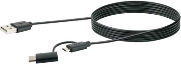 Kabelis USB Schwaiger USB-A - microUSB + USB-C 1 m Juodas (CK3112533)
