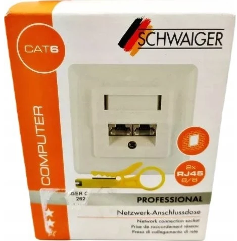 Schwaiger Schwaiger TDU2628532 RJ-45 elektros lizdas, baltas