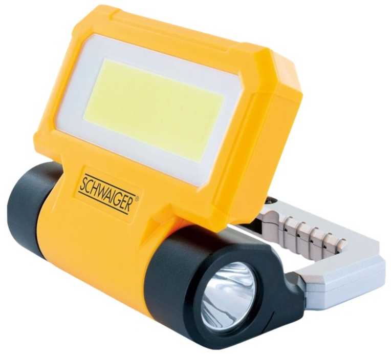 Žibintuvėlis Schwaiger Schwaiger LED Arbeitsleuchte mit Taschenlampe 300Lm sch./gel