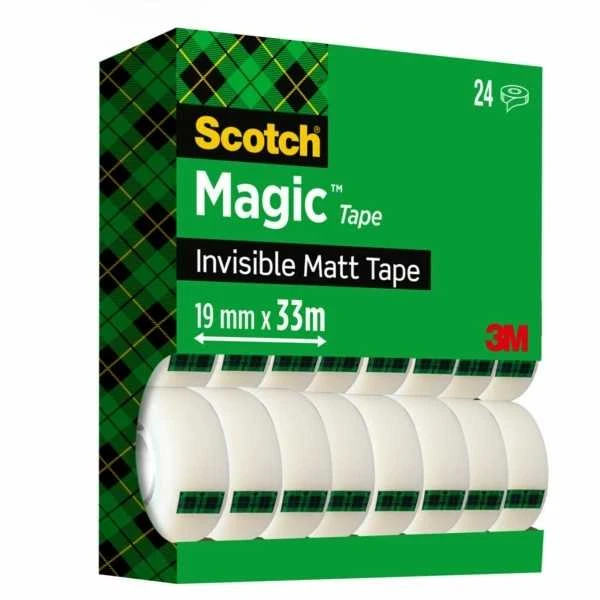 Scotch Magic biuro juosta (8-1933R24TPR), matinė, 19mm, 33m, 24 vnt.