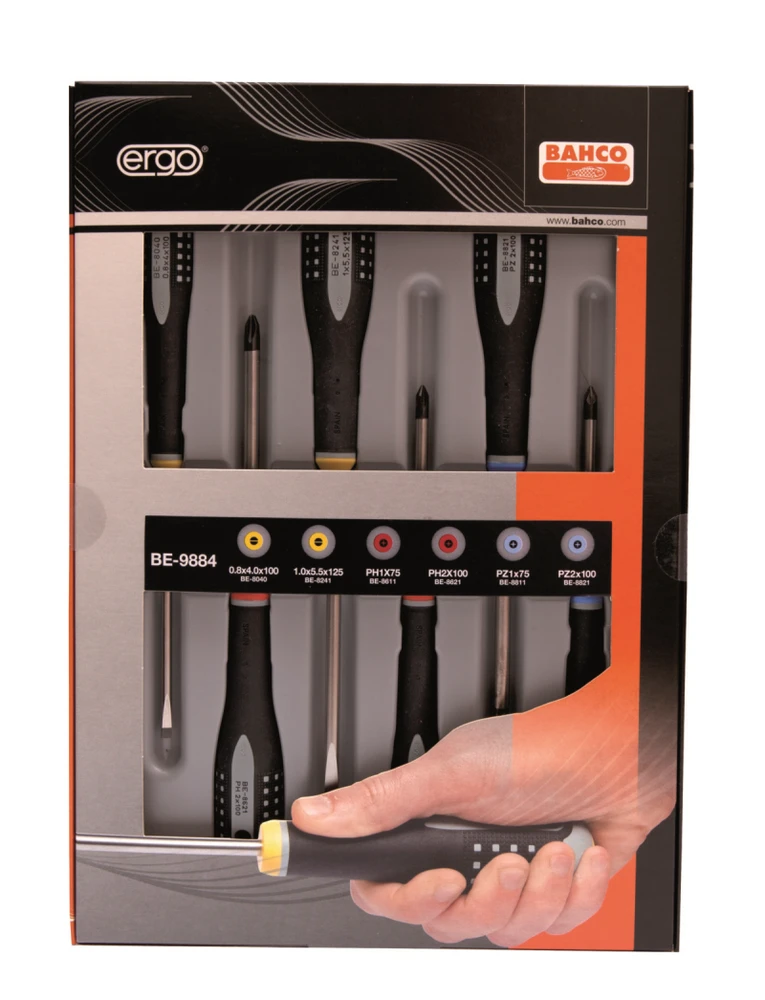 Bahco Atsuktuvų rinkinys ERGO™ 6 vnt - PH1/2; PZ1/2; SL 4,0/5,5