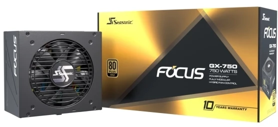 Seasonic Focus GX 80 PLUS Gold PSU, modular – 750 Watt, juodos spalvos