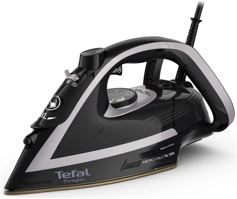 TEFAL | FV8062 Puregliss | Garinis lygintuvas | 3000 W | Vandens bako talpa 0,27 ml | Nuolatiniai garai 50 g/min | Garų pliūpsnis 280 g/min | Juoda/pilka