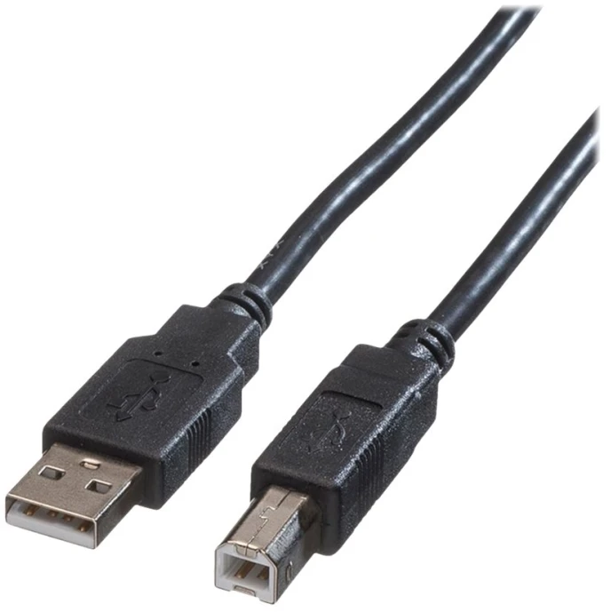 Secomp ROLINE USB 2.0 kabelis, A-B tipo 3 m, 3 m, USB A, USB B, USB 2.0, kištukas/kištukas, juodas