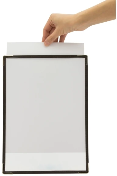 Securit® A4 formato dvigubas krištolinis meniu laikiklis