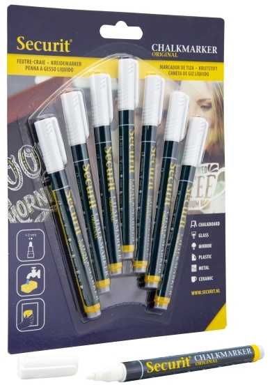 Securit Chalkmarker balta 1-2mm 7stk/pak (7 stk.)