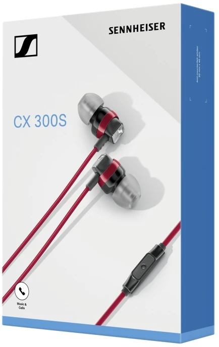 su laidu ausinės Jack 3,5 mm Sennheiser CX 300S raudona
