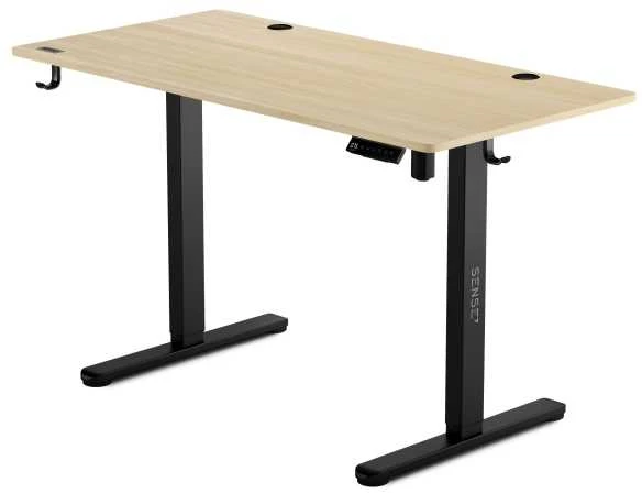 SENSE7 Nojo 120x60 Juodas Pine elektrinis rašomasis stalas