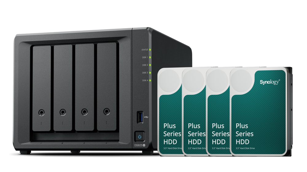 Serveris SYNOLOGY DS925+ DiskStation NAS Ryzen V1500B 4GB ECC SODIMM