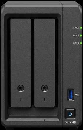 Serveris Synology DiskStation | DS725+ | AMD Ryzen | R1600 | 4 GB | DDR4 | Juodas