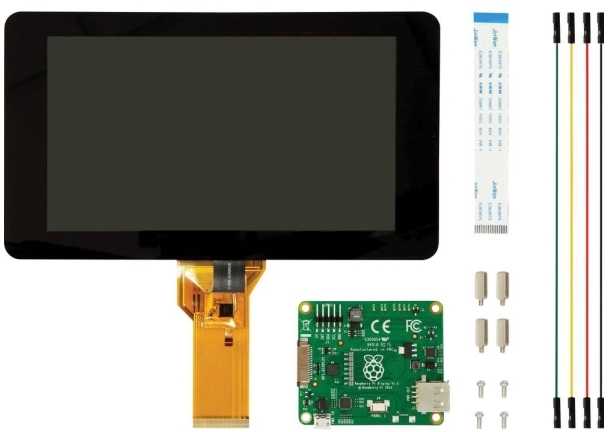 Raspberry Pi Pi priedai – 7 colių jutiklinis ekranas, ekranas, Raspberry Pi, Raspberry Pi, juodas, LCD, 17,8 cm (7")