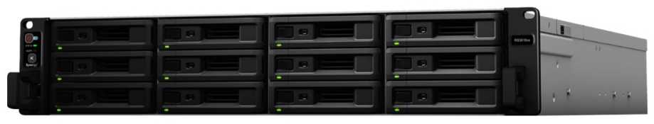 Synology Rack NAS RS3618xs iki 12 HDD/SSD su karštuoju keitimu, Xeon D-1521 keturių branduolių, procesoriaus dažnis 2,4 GHz, 8 GB, DDR4, RAID 0, 1, 5, 6, 10, hibridinis, 4 x 1GbE, 2 x USB 3.2 Gen 1 prievadai, 2 x išplėtimo prievadai, 2 x PCIe, keturi ventiliatoriai