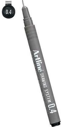 Artline EK-234, Juodas, Juodas, Pilkas, Metallic, Round, Vanduo-based ink, Nerūdijantis plienas, 0.4 mm