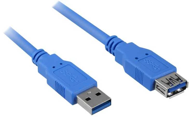 Sharkoon USB 3.2 Gen 1 Verlängerungskabel, USB-A Stecker > USB-A Buchse (juodas, 1 Meter)