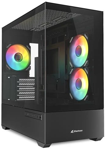 Sharkoon MK6 RGB, Midi Tower korpusas, PC, Baltas, micro ATX, Mini-ITX, žaidimų, Multi