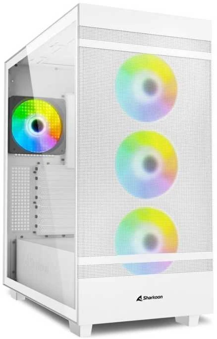 Sharkoon Rebel C50 RGB, Tower-case - baltas, Gehrtetes Glas