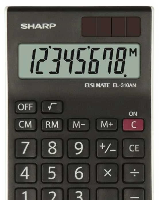 Skaičiuotuvas Sharp SH-EL310ANWH, juodai/baltos spalvos korpusas
