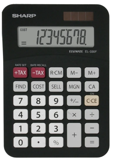 Skaičiuotuvas Sharp EL 330F, juodas