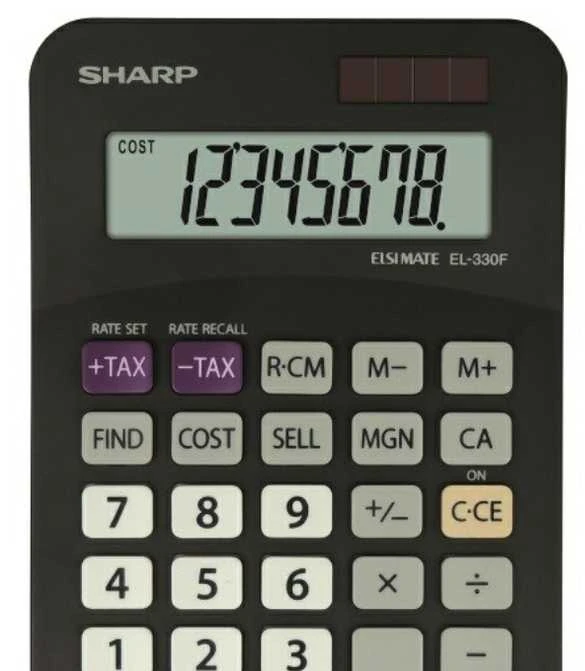 Skaičiuotuvas Sharp EL 330F, juodas
