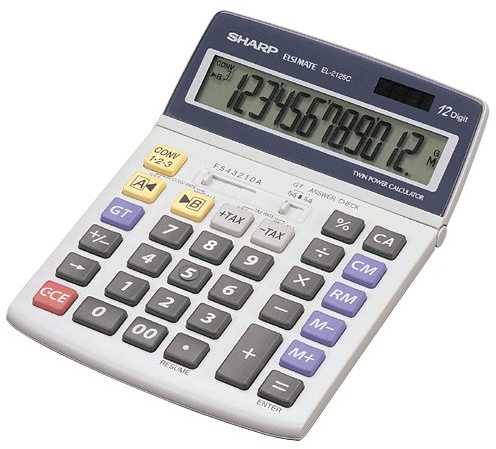 Sharp EL2125C skaičiuotuvas Desktopas Finansų skaičiuotuvas Juoda, Mėlyna, Pilka