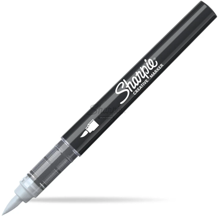 Sharpie 2218120, 1 vnt., Pilka, Šepetėlio antgalis, Juoda, Šalta pilka, Akriliniais dažais pagrįstas rašalas