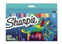 Sharpie Nuolatiniai žymekliai Fish rinkinys 18 vnt., plonu galu, Įvairiaspalviai, 1 mm, Dėžutė, 18 vnt.
