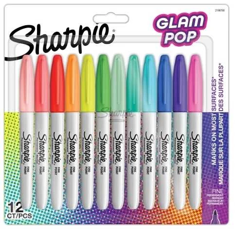 Permanentiniai žymekliai Sharpie Fine Glam Pop 12 spalvų - 2198780