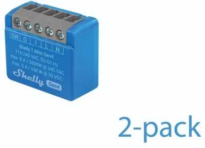 SHELLY 1 Mini Gen4 išmanusis jungiklis Mėlyna 2 vnt.